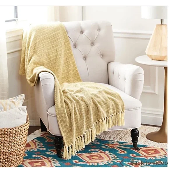 HOUSE No.9 by Home Love Woven Cotton Chenille Throw in “Willow” - Picture 1 of 7